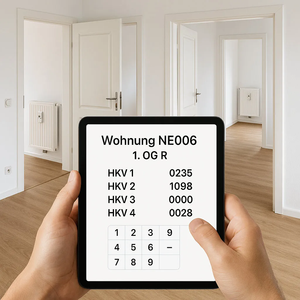 Jahresablesungen mit moderner Dokumentationsausrüstung manuell sowie Funkablesungen