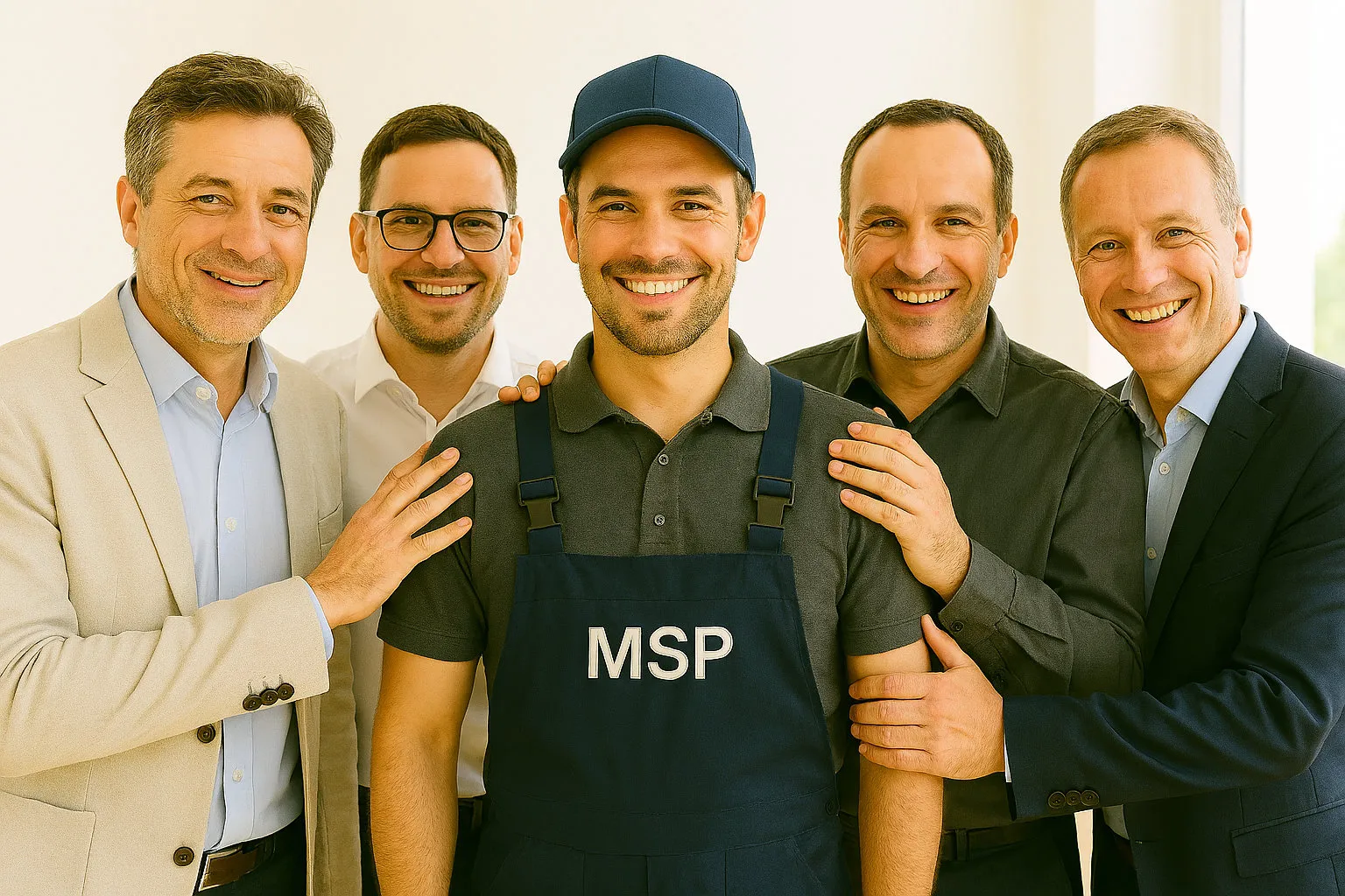 Techniker von MSP mit Eigentümern und Hausverwaltungsvertretern