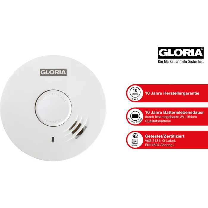 Rauchwarnmelder GLORIA R-10 mit Q-Label